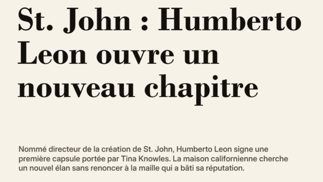 St. John confie ses archives à Humberto Leon et change de regard sur le luxe américain
