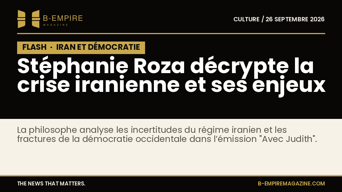 Photo de Stéphanie Roza, philosophe, intervenant dans une émission télévisée.