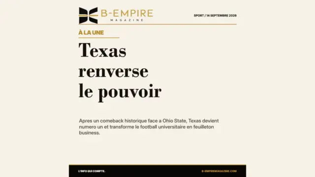 Texas numero un : le football universitaire transforme le comeback en empire mediatique