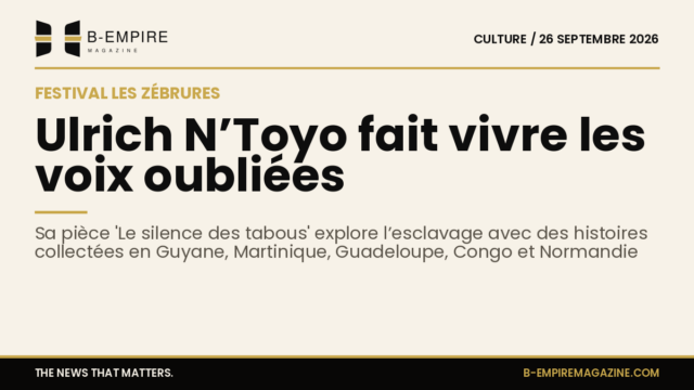 Affiche du festival Les Zébrures avec mention de la pièce 'Le silence des tabous' d’Ulrich N’Toyo
