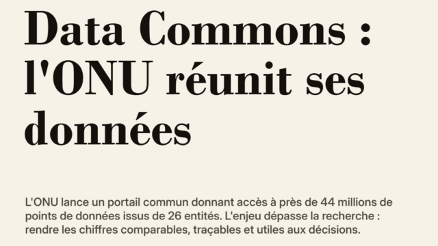 Data Commons : l'ONU réunit ses données