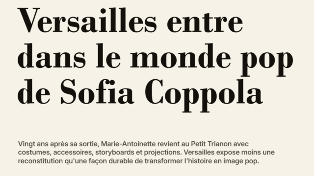 À Versailles, Marie-Antoinette de Sofia Coppola revient dans les lieux de son imaginaire
