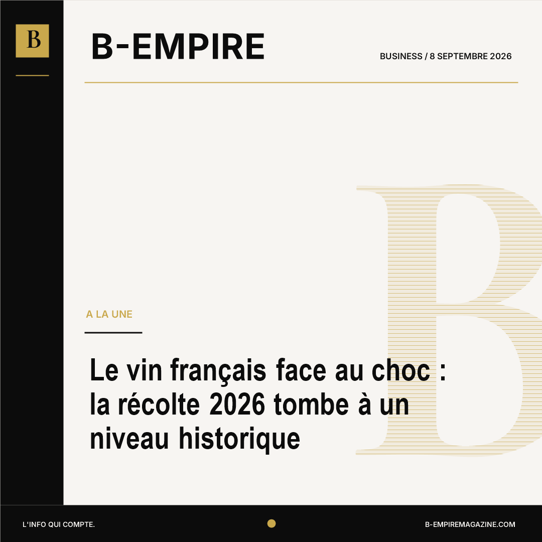 Le vin français face au choc : la récolte 2026 tombe à un niveau historique