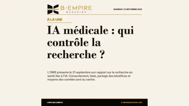 Recherche médicale et IA : l'OMS veut renforcer le contrôle éthique