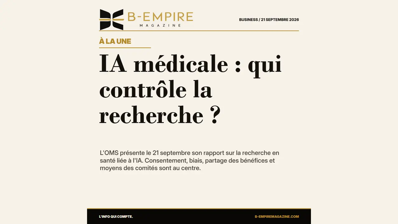 Recherche médicale et IA : l'OMS veut renforcer le contrôle éthique