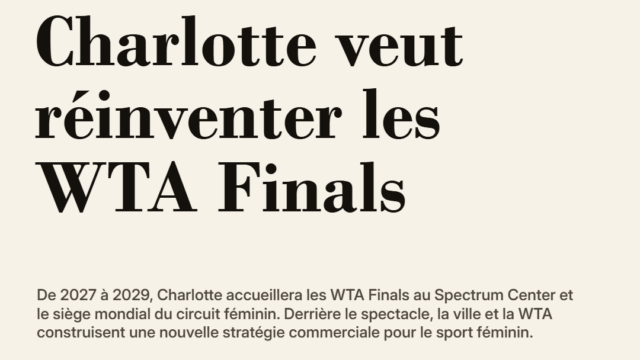 Charlotte veut réinventer les WTA Finals