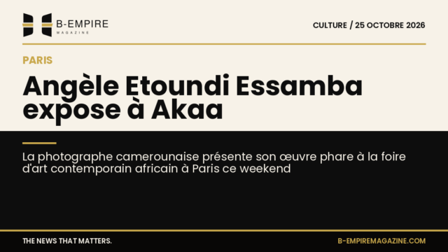 Affiche de la foire Akaa avec la photo d'Angèle Etoundi Essamba inspirée de Vermeer