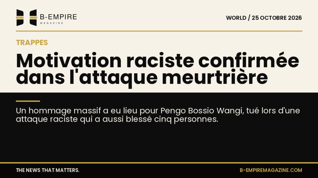 Visuel split avec moitié fond papier et moitié fond noir, titre à cheval sur les deux fonds, évoquant l'attaque raciste à Trappes