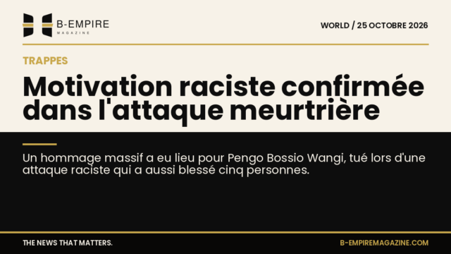 Visuel split avec moitié fond papier et moitié fond noir, titre à cheval sur les deux fonds, évoquant l'attaque raciste à Trappes
