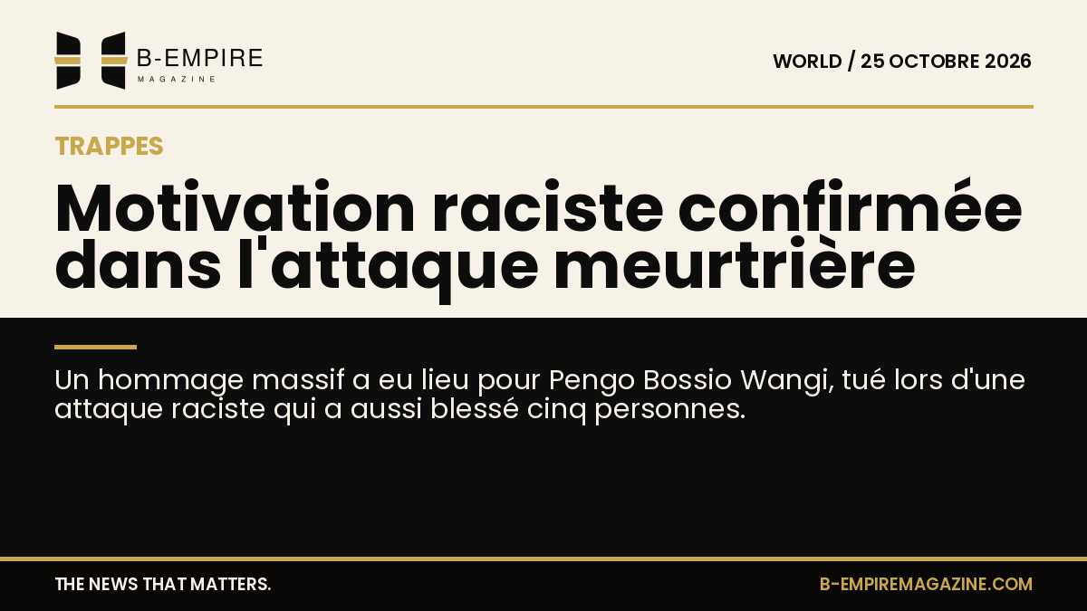 Visuel split avec moitié fond papier et moitié fond noir, titre à cheval sur les deux fonds, évoquant l'attaque raciste à Trappes