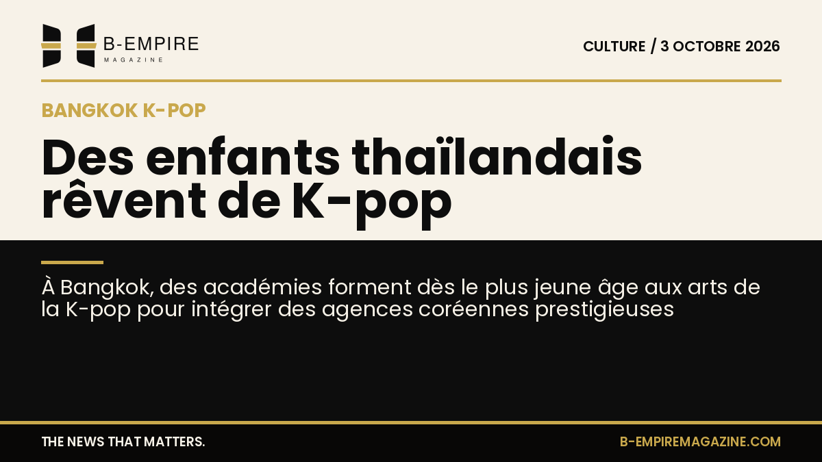 Jeunes enfants thaïlandais dans une académie de K-pop à Bangkok, en train de danser et chanter lors d'une séance d'entraînement