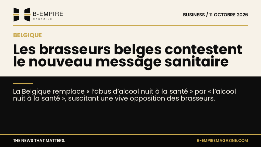 Visuel split avec fond papier à gauche et fond noir à droite, titre à cheval sur les deux fonds évoquant la controverse sur le message sanitaire en Belgique
