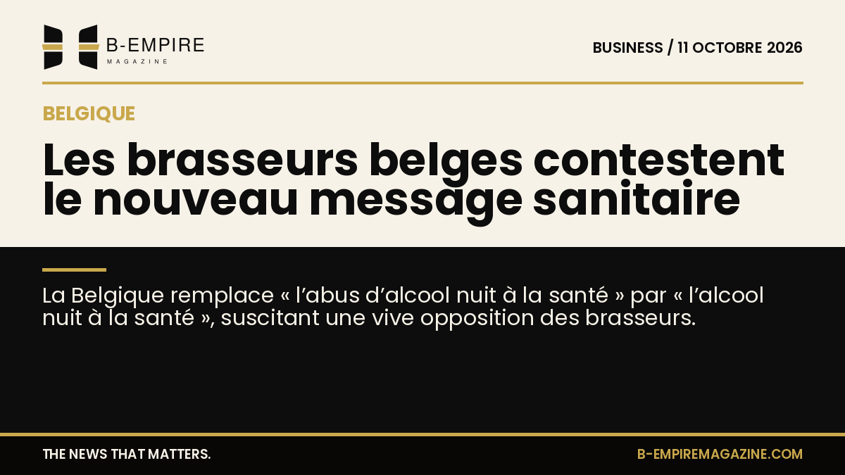Visuel split avec fond papier à gauche et fond noir à droite, titre à cheval sur les deux fonds évoquant la controverse sur le message sanitaire en Belgique