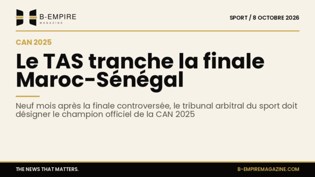 Image stylisée du Tribunal arbitral du sport à Lausanne avec les drapeaux du Maroc et du Sénégal