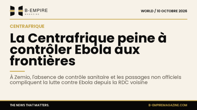 Poste de contrôle sanitaire déserté à une frontière rurale entre la Centrafrique et la RDC