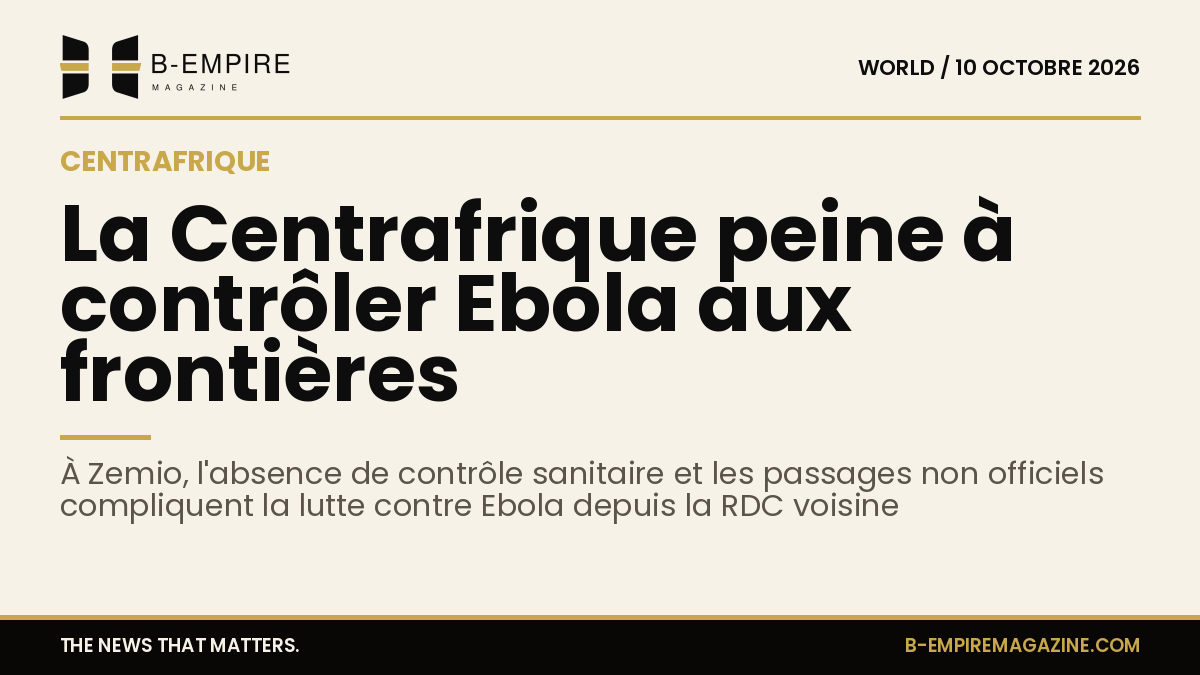 Poste de contrôle sanitaire déserté à une frontière rurale entre la Centrafrique et la RDC