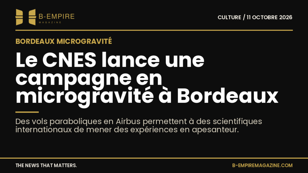 Un Airbus du CNES effectuant un vol parabolique pour simuler la microgravité lors d’une campagne de recherche à Bordeaux.