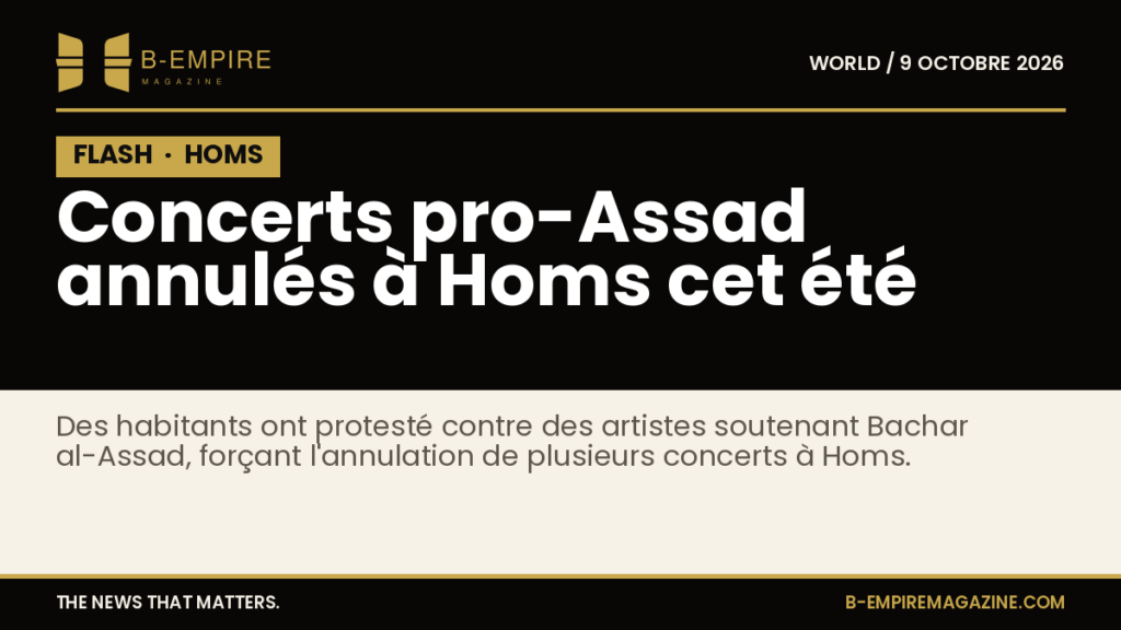 Affiches arrachées pour annuler concerts d'artistes pro-Assad à Homs en Syrie