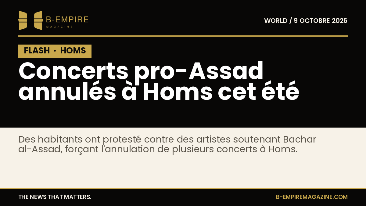 Affiches arrachées pour annuler concerts d'artistes pro-Assad à Homs en Syrie