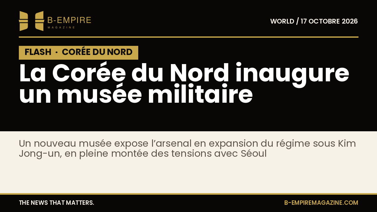 Intérieur d’un musée en Corée du Nord exposant des armes militaires et des missiles