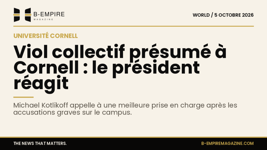Portrait de Michael Kotlikoff, président de l'université Cornell, avec un fond sobre.