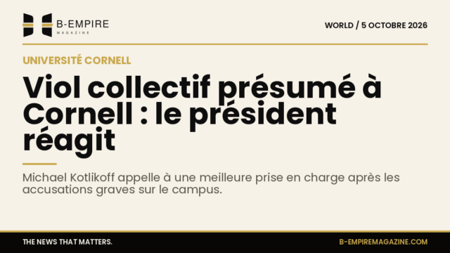 Portrait de Michael Kotlikoff, président de l'université Cornell, avec un fond sobre.