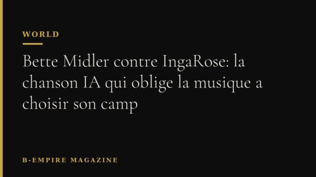 Bette Midler contre IngaRose: la chanson IA qui oblige la musique a choisir son camp