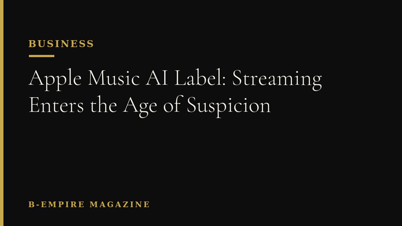 Apple Music AI Label: Streaming Enters the Age of Suspicion