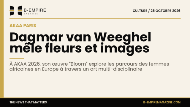 Œuvre artistique mêlant photographie, peinture et fleurs exposée à AKAA 2026 à Paris