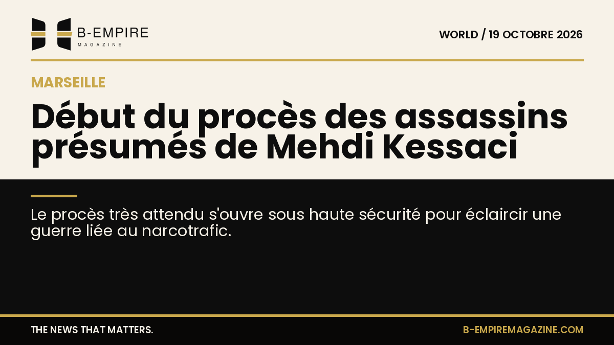 Salle d'audience avec forte présence policière à Marseille pour le procès des assassins présumés de Mehdi Kessaci