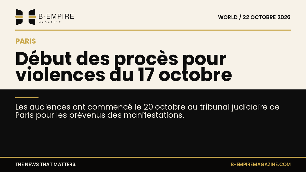 Salle d'audience du tribunal judiciaire de Paris avec des juges et avocats lors des procès des manifestations du 17 octobre
