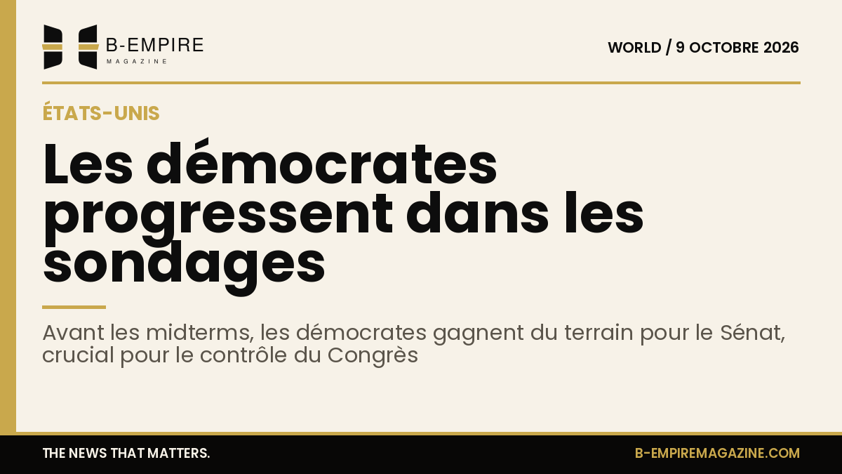 Graphique stylisé montrant la progression des démocrates dans les sondages pour le Sénat américain