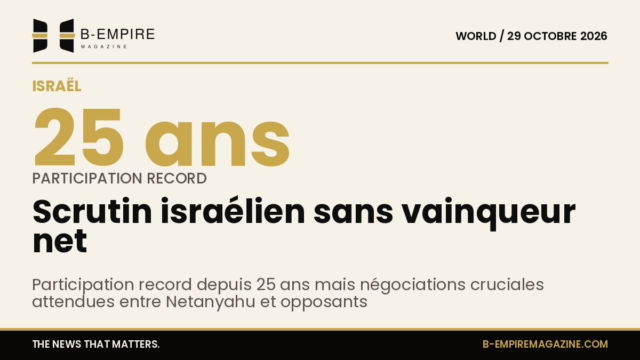 Graphique stylisé montrant un taux de participation élevé aux élections en Israël avec des silhouettes d'électeurs
