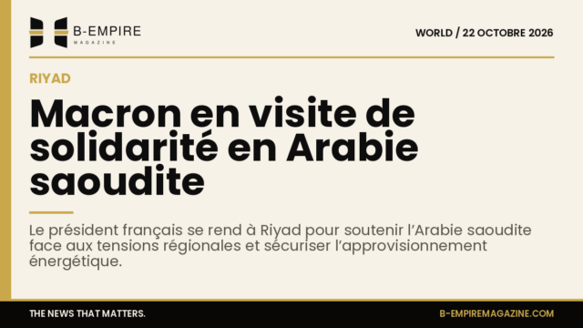 Photo d’Emmanuel Macron lors de sa visite officielle à Riyad en Arabie saoudite
