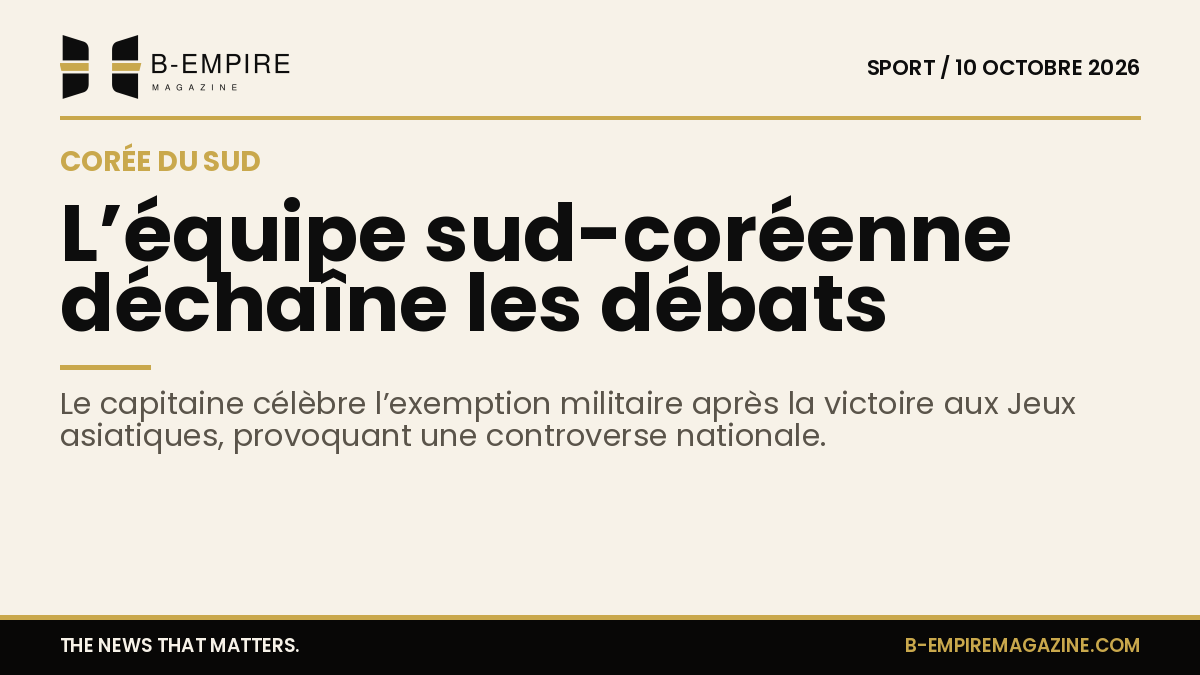 Photo de l’équipe de football sud-coréenne célébrant leur victoire aux Jeux asiatiques