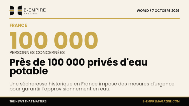 Carte de France avec indication du nombre de personnes privées d'eau potable à cause de la sécheresse