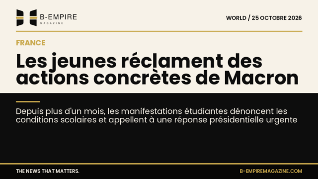 Affiche divisée en deux zones : une zone papier claire à gauche avec le titre, une zone noire à droite avec le sous-titre, dans une mise en page élégante aux couleurs encre et or.