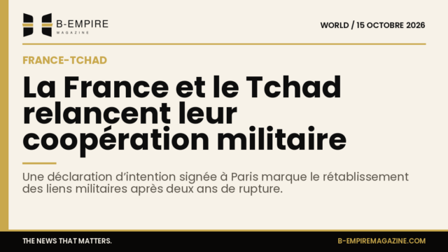 Signature à Paris d’une déclaration d’intention entre la France et le Tchad pour relancer leur coopération militaire.