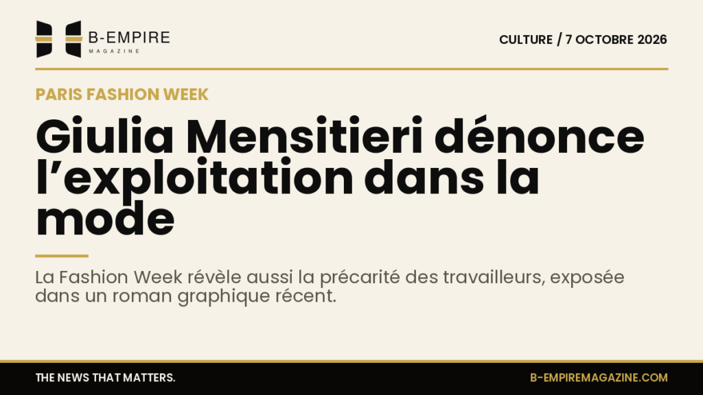 Couverture du roman graphique montrant des travailleurs de la mode dans un atelier parisien.