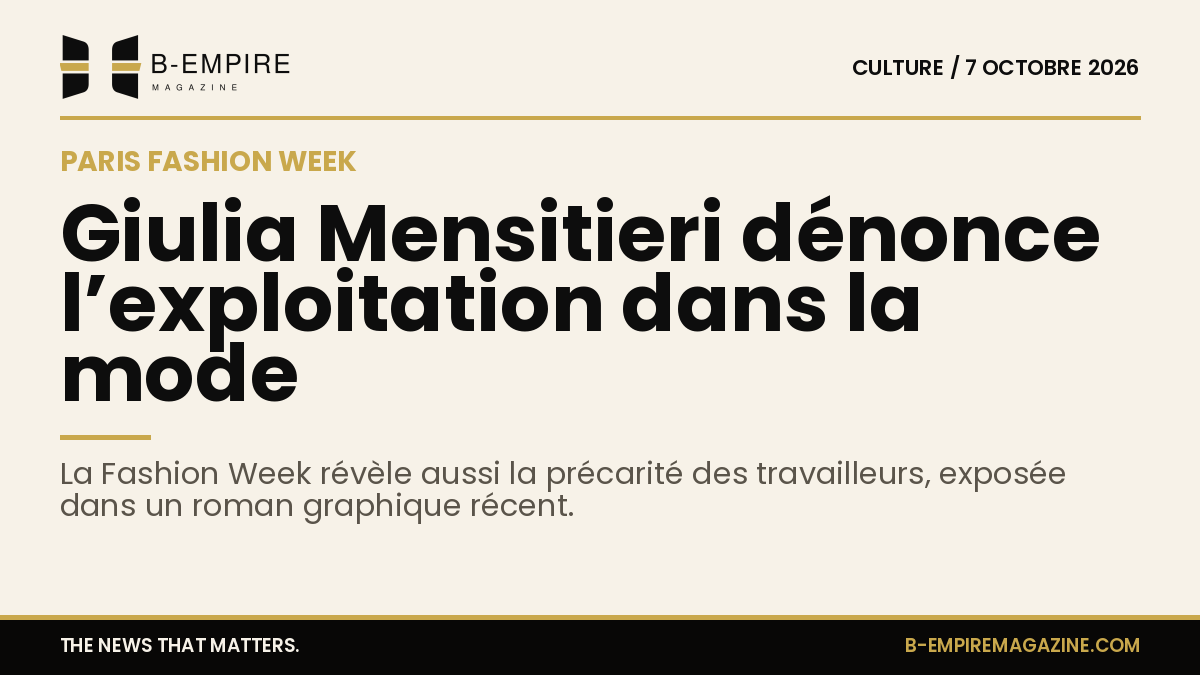 Couverture du roman graphique montrant des travailleurs de la mode dans un atelier parisien.