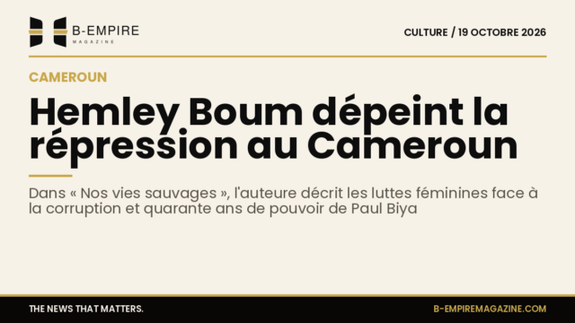 Couverture du roman « Nos vies sauvages » de Hemley Boum avec un dessin symbolique évoquant la lutte et la répression au Cameroun