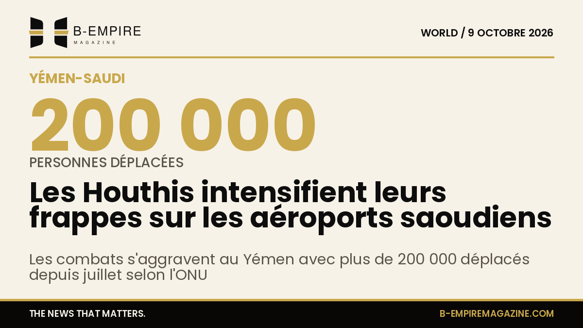 Carte stylisée avec une icône d'aéroport et une silhouette représentant des déplacés au Yémen