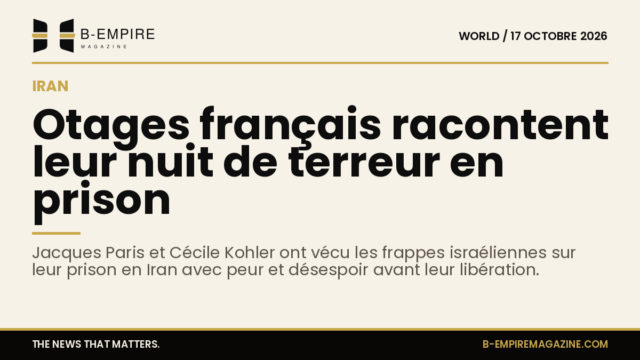 Portraits de Jacques Paris et Cécile Kohler, otages français libérés après une nuit de frappes israéliennes sur leur prison en Iran.