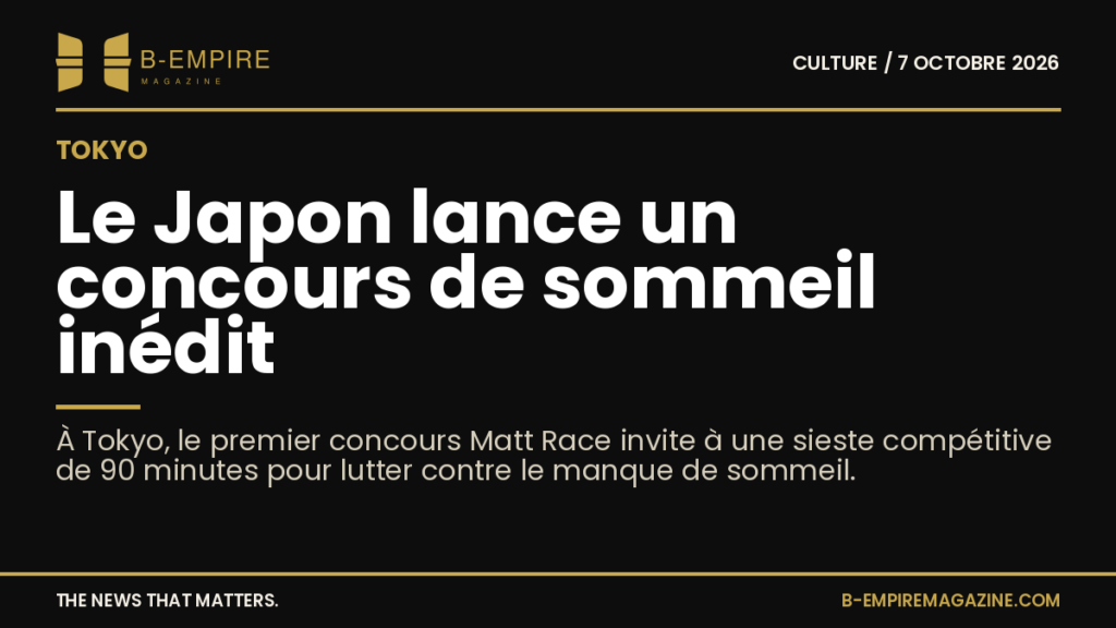 Participants allongés sur des matelas lors d'un concours de sommeil à Tokyo avec dispositifs de suivi