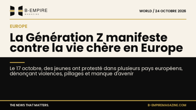 Jeunes manifestants en Europe exprimant leur colère contre la vie chère et le manque d'avenir lors de manifestations le 17 octobre
