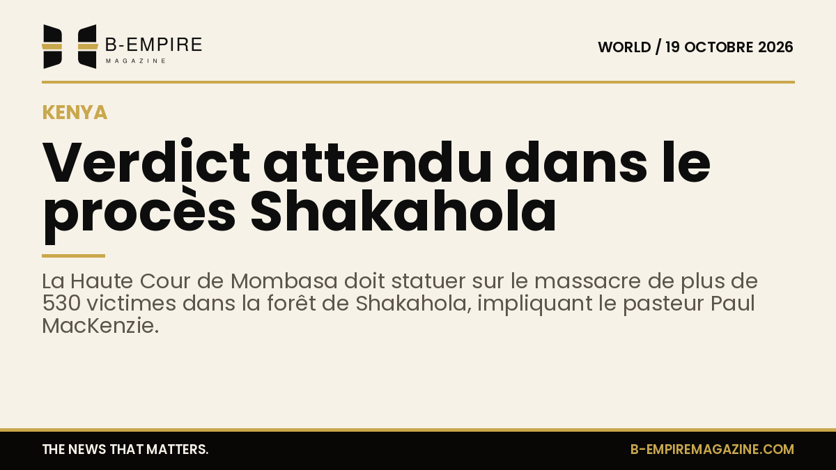 Tribunal de la Haute Cour de Mombasa où le verdict du procès du pasteur Paul MacKenzie est attendu.