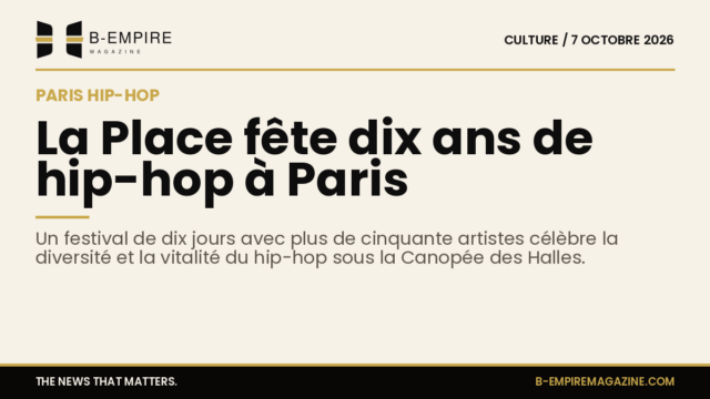 Affiche stylisée pour le festival des dix ans de La Place, lieu de hip-hop sous la Canopée des Halles à Paris