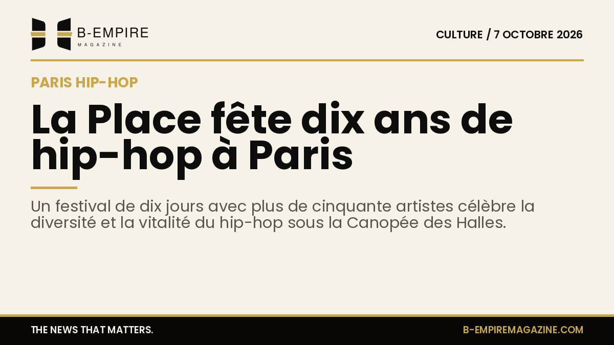 Affiche stylisée pour le festival des dix ans de La Place, lieu de hip-hop sous la Canopée des Halles à Paris