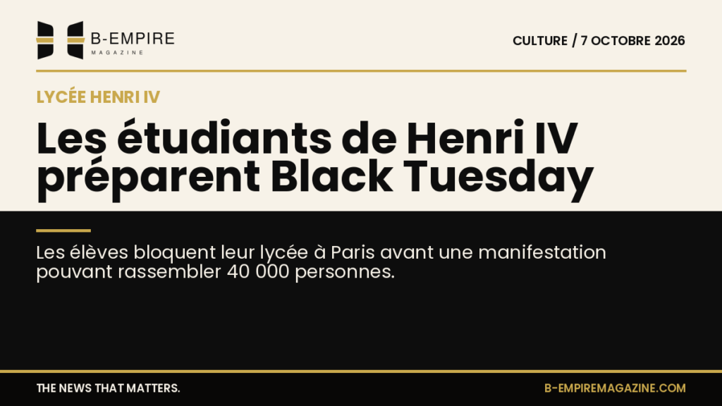 Entrée bloquée du lycée Henri IV à Paris par des étudiants en préparation de la manifestation Black Tuesday