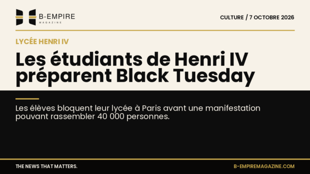 Entrée bloquée du lycée Henri IV à Paris par des étudiants en préparation de la manifestation Black Tuesday